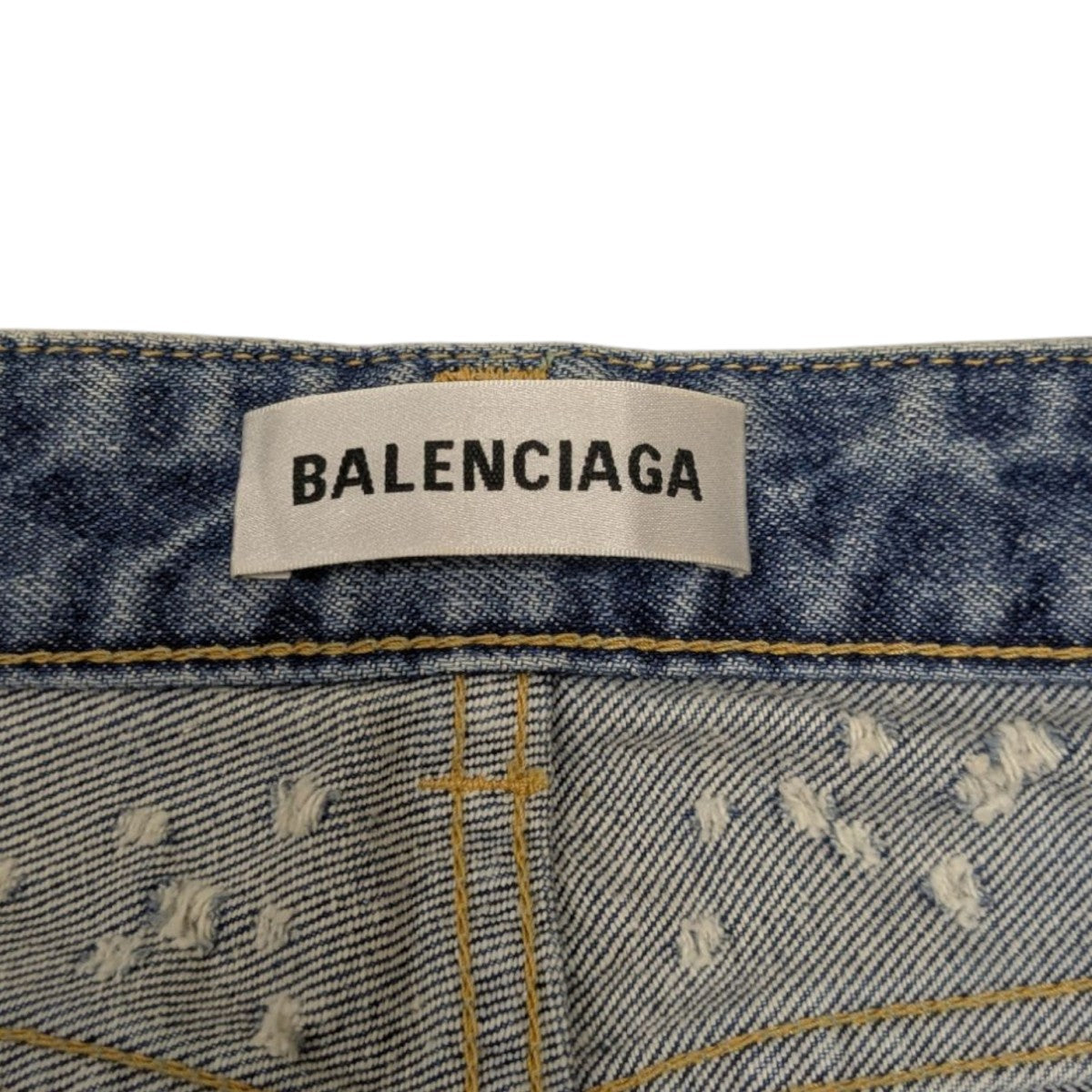 BALENCIAGA distressed straight leg jeansダメージ加工デニムパンツ681734 古着・中古-6枚目のアイテム画像