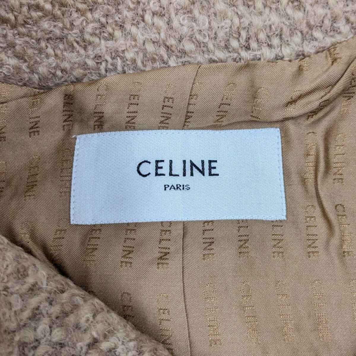 CELINE セリーヌ 春スプリングコート ジャケット 38 ベージュ CELINE（セリーヌ）ステンカラーコート ベージュ サイズ:42(M位