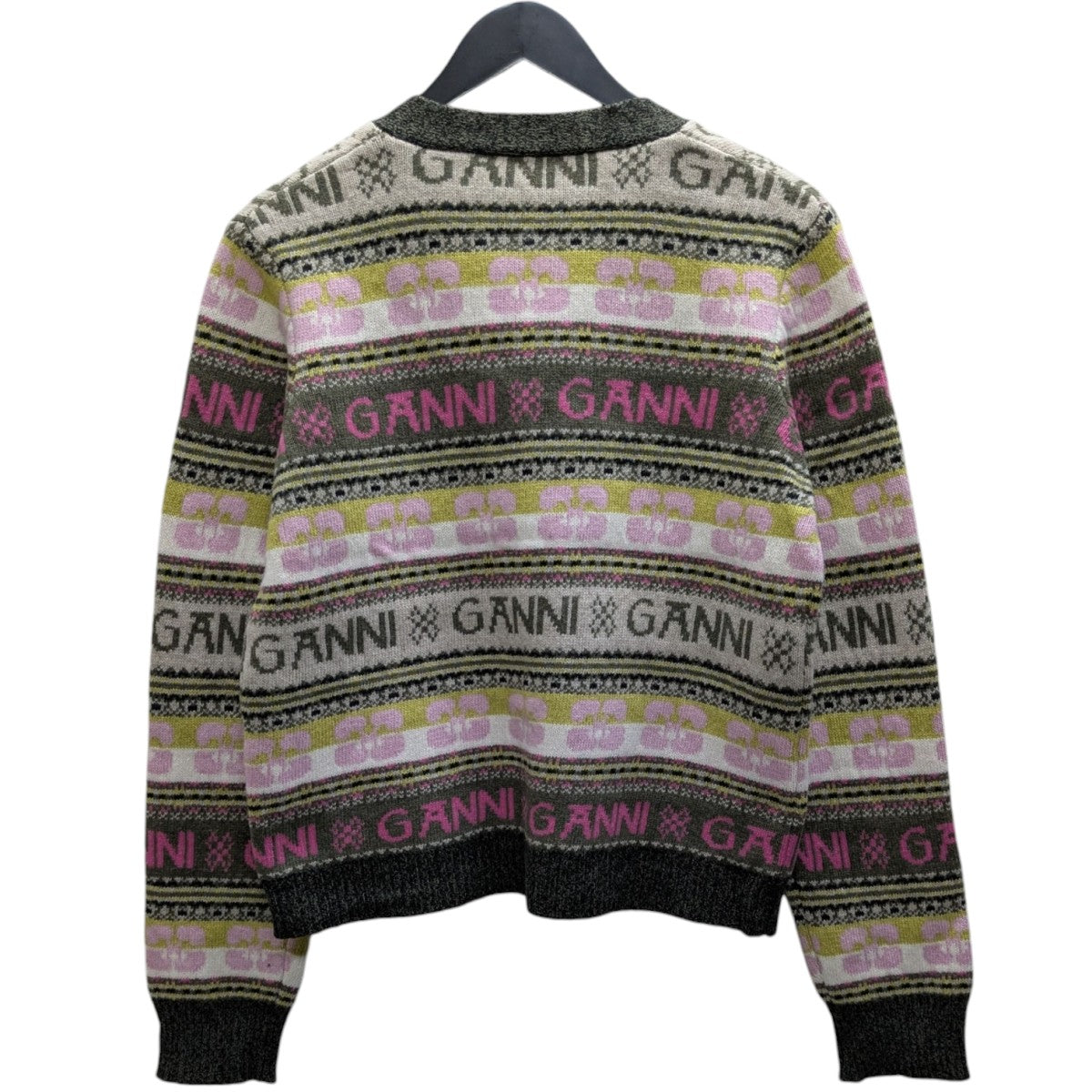 Ganni(ガニー) Logo Wool Mix Cardigan ロゴウールミックス