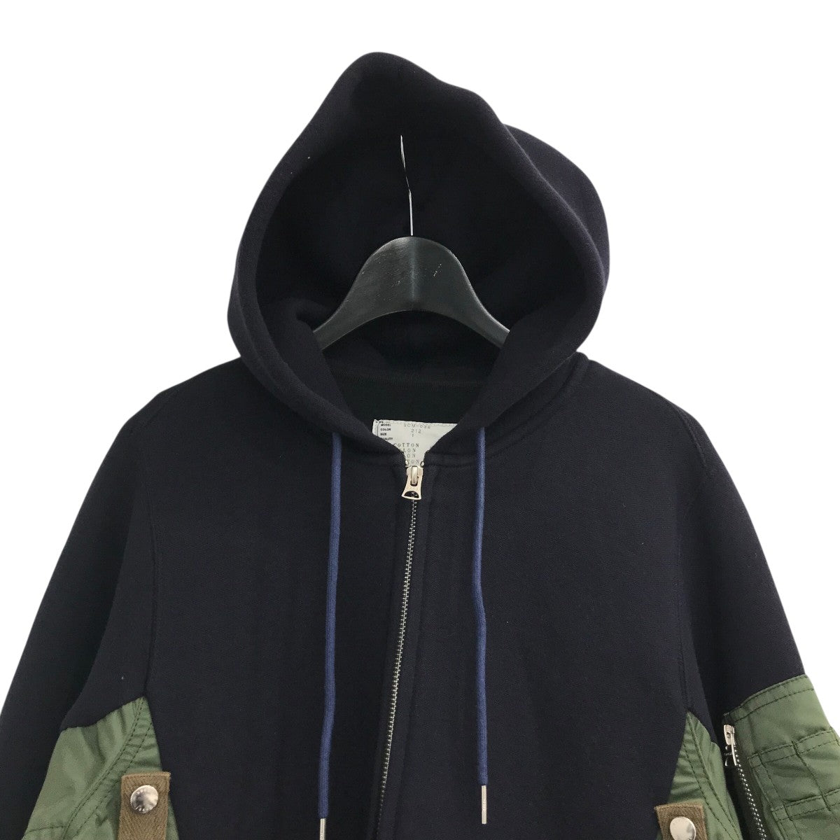 sacai SCM-036 Sponge Sweat MA-1サイズ3 パーカー Sacai サカイ 20AW SCM-036 Sponge Sweat MA-1 Zip Hoodie