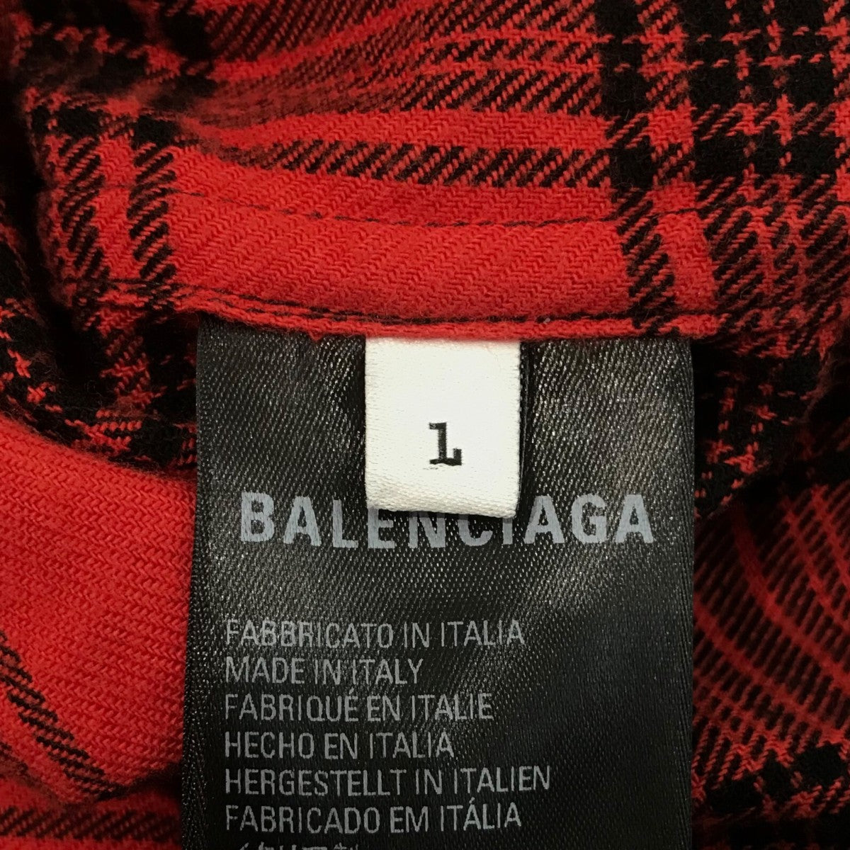 BALENCIAGA バレンシアガ ドッキングチェックシャツ 699371 BALENCIAGA 極美品○バレンシアガ 22SS 699371 TROMPE LCEIL SHIRTS