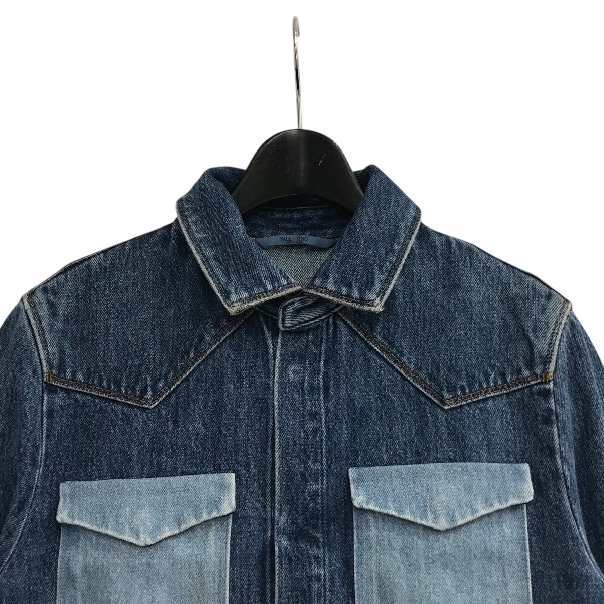 送料関税込み★VALENTINO★デニムジャンプスーツ Valentino《ジャンプスーツ》デニム Vロゴ コットン DHL 直営店