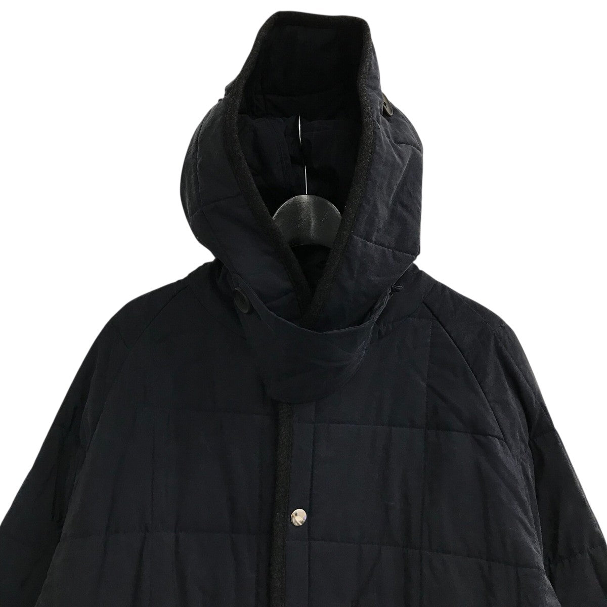 MAATEE＆SONS マーティーアンドサンズ 23AW SILK QUILT HOODED COAT シルクキルトフーデッドコート MT3303-0704B 2 NAVY キルティング MAATEE＆SONS(マーティーアンドサンズ) 23AW「SILK QUILT HOODED COAT