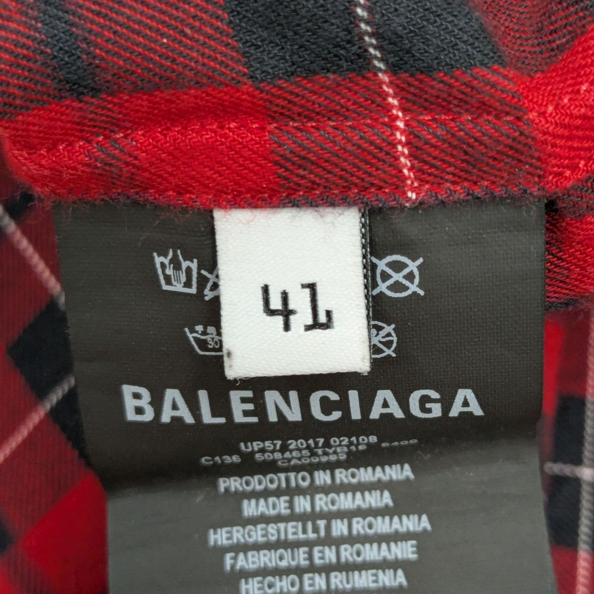 BALENCIAGA バレンシアガ　バックロゴプリント　チェックシャツ BALENCIAGA(バレンシアガ) バックロゴプリントチェックシャツ