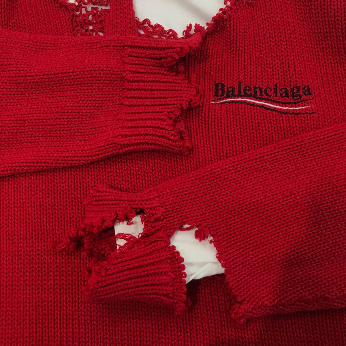 BALENCIAGA(バレンシアガ) ダメージ加工レイヤードニット
