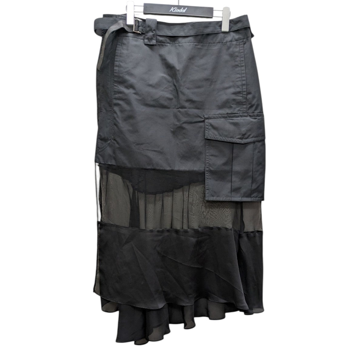 送料関税込♢sacaiサカイ パネル デニムミディアムスカート 関税・送料込】sacai プリーツデニムミディスカート (sacai