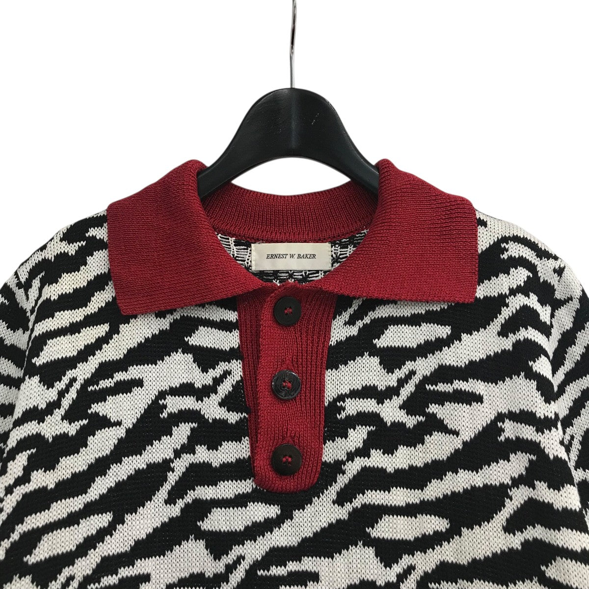 ERNEST W. BAKER ジップ ニットポロ ブラック サイズ48 Ernest W. Baker | DSMNY E-SHOP