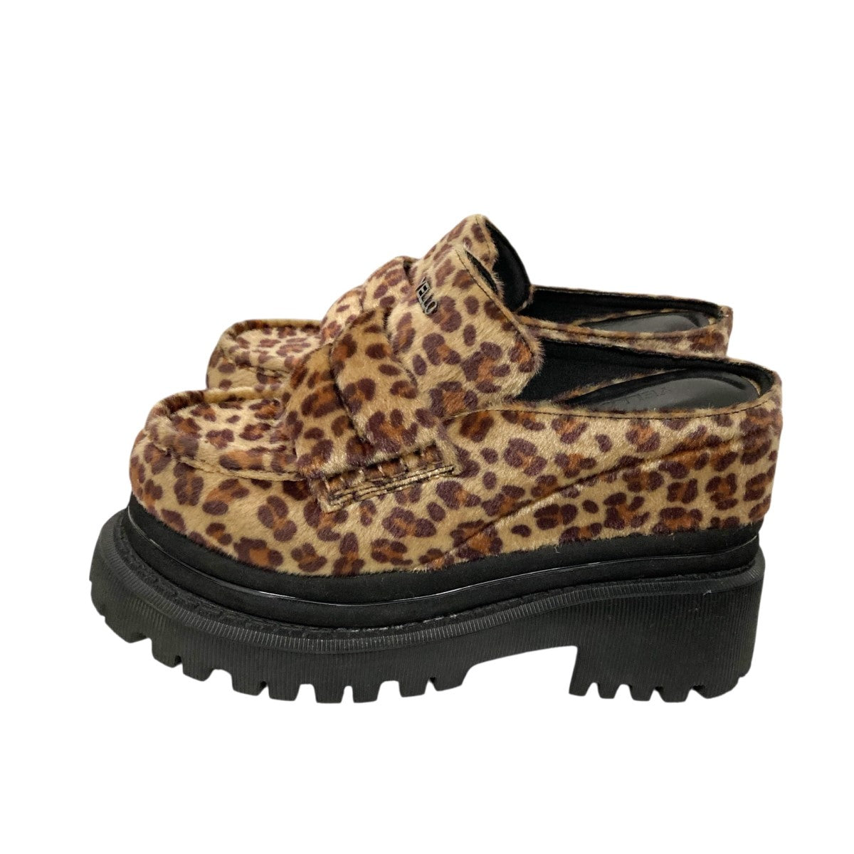 YELLO(イエロ) WEISS PLATFORM LOAFERSレオパードスライド