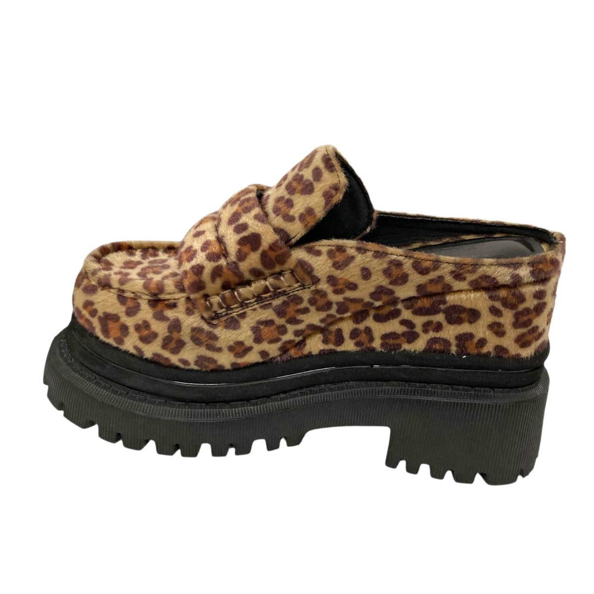 YELLO(イエロ) WEISS PLATFORM LOAFERSレオパードスライド