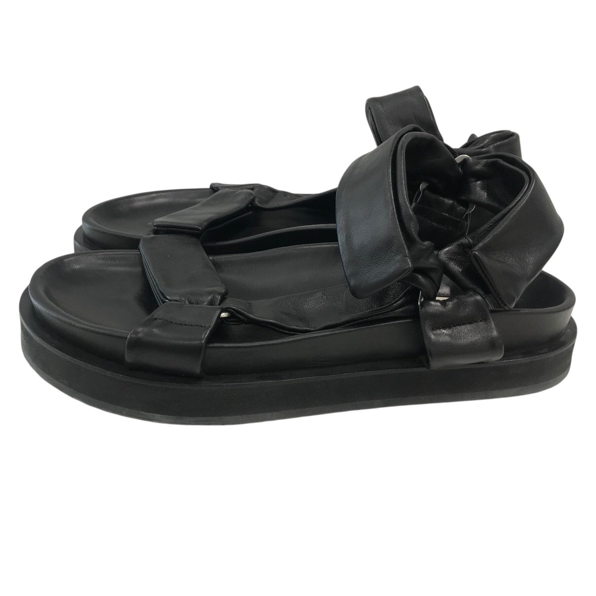 【中古】JIL SANDER ジルサンダー　レザーサンダル41 JIL SANDER(ジルサンダー) レザーサンダル ブラック サイズ 41