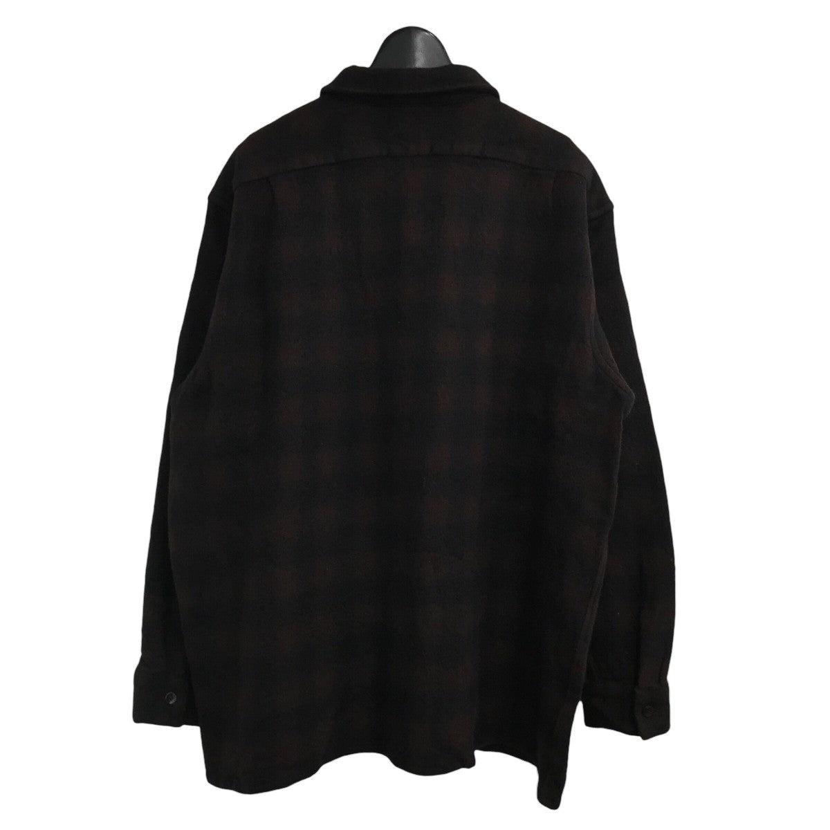 22AW COMOLI ウールチェックオープンカラーシャツ サイズ3 comoli ウールチェック オープンカラーシャツ