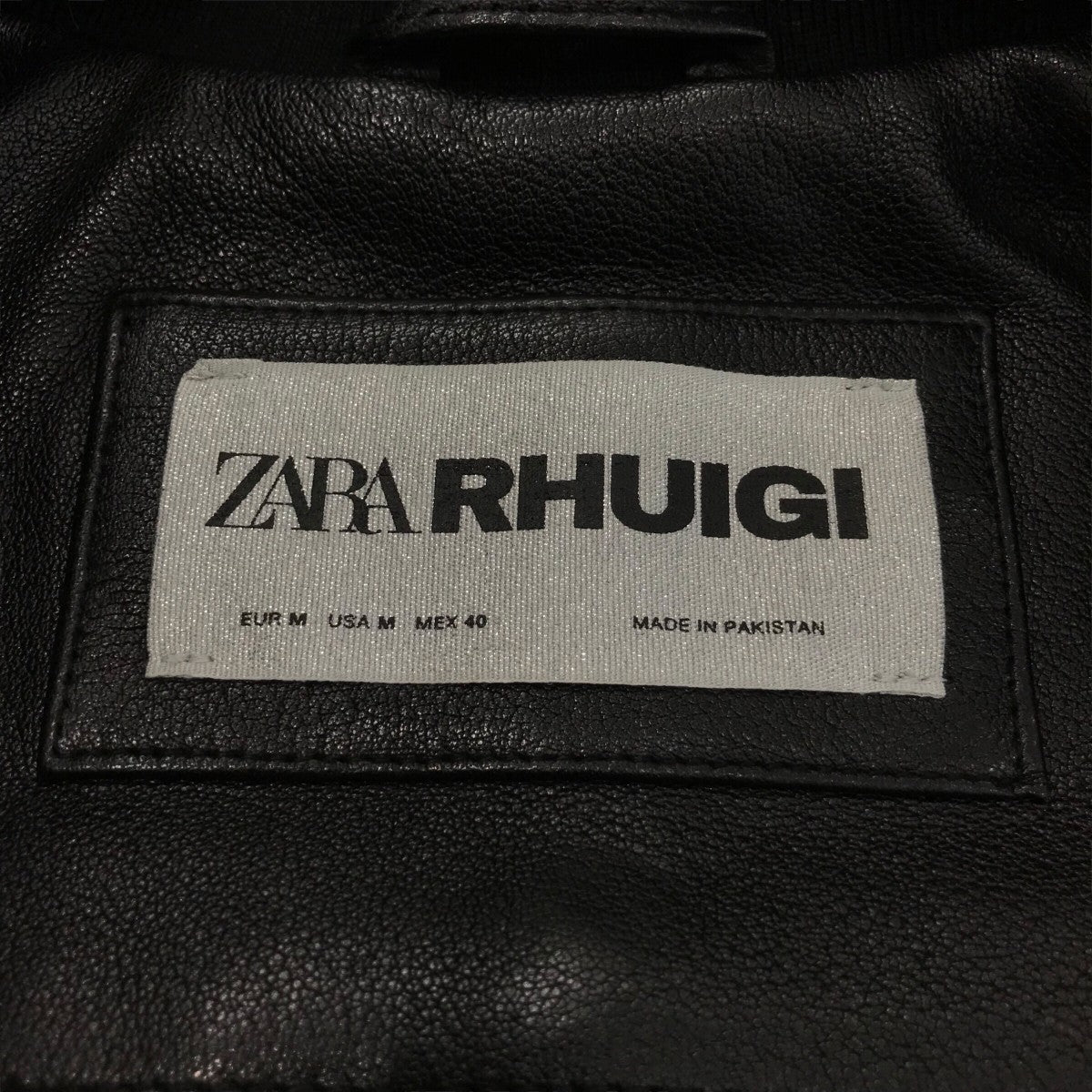 ZARA×RHUGI レザー ボンバージャケット ブラック サイズ M｜【公式