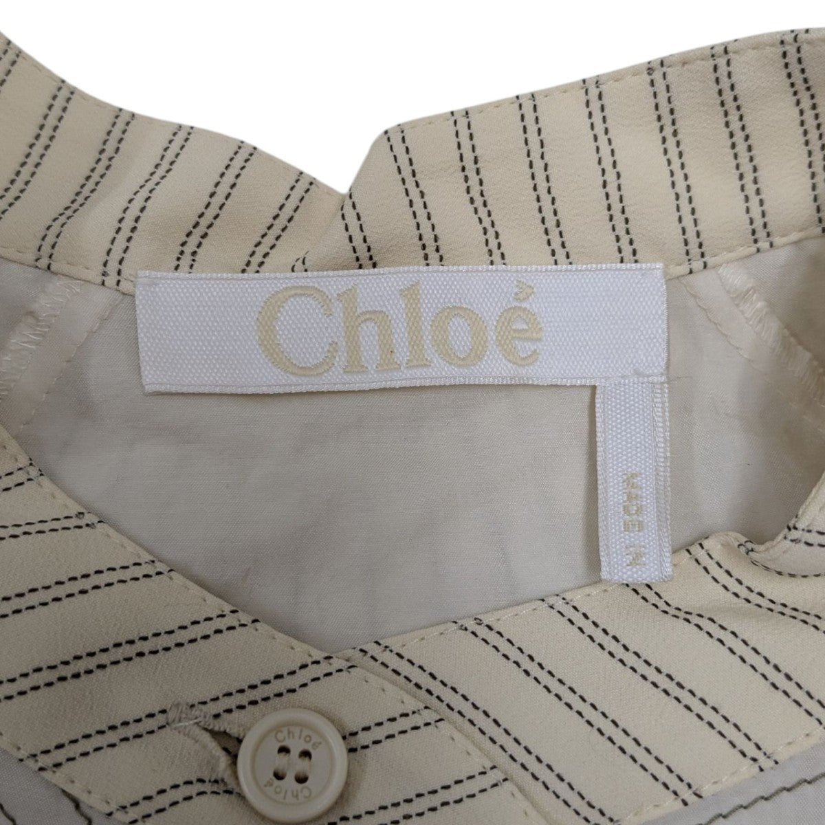 クロエ Chloe ステッチデザイン半袖ブラウス アイボリー サイズ：38 Chloe(クロエ) ステッチデザイン半袖ブラウス アイボリー サイズ