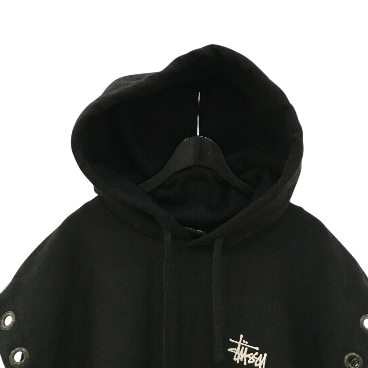 JUNYA WATANABE COMME des GARCONS◆24SS/メッシュノースリーブパーカー/S/ポリエステル/BLK/JM-N006/AD2023 eYe COMME des GARCONS JUNYAWATANABE MAN×stussy 24SSWM-T909