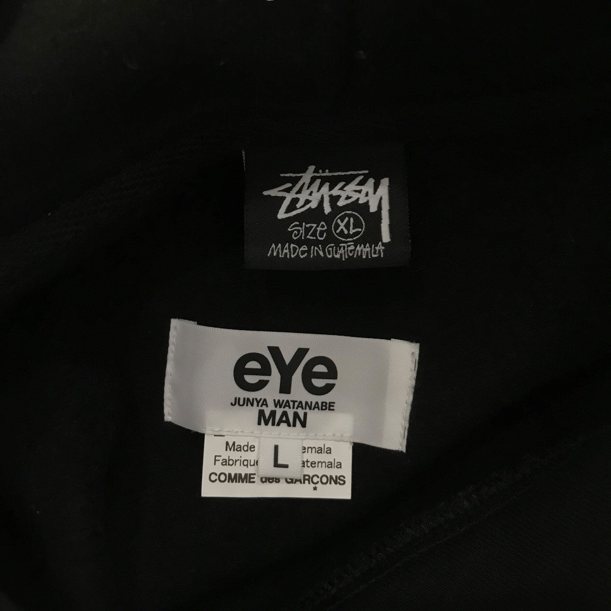junyawatanabeman×Stussy フード付き ブラックパーカー L eYe JUNYA WATANABE MAN（アイジュンヤワタナベマン）の