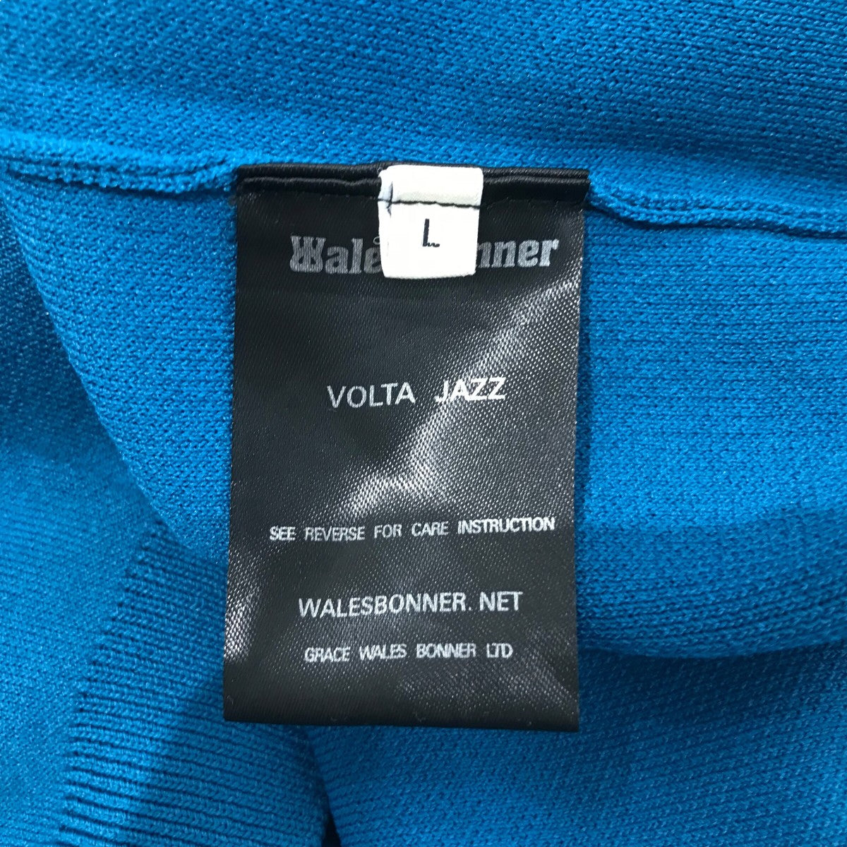 WALES BONNER ウェールズボナー ニットポロ WALES BONNER(ウェールズボナー) 半袖ニットポロシャツ ブルー