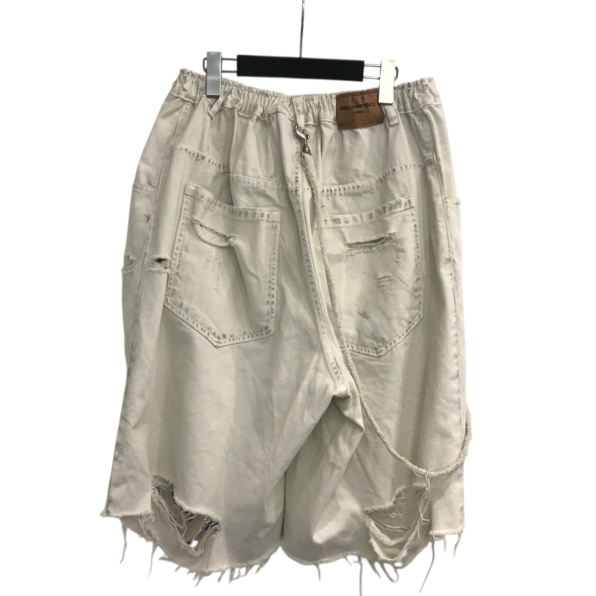 ワイドシルエット ハードダメージ デニムハーフパンツ 【MASONPRINCE】 ワイドシルエット ハードダメージ デニムハーフパンツ NDK1918