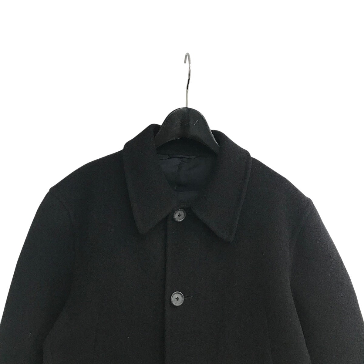 JIL SANDER ジルサンダー　ウール 1B ノーカラージャケット ブラック Jil Sander ノーカラー ベルテッド ジャケット | ブラック