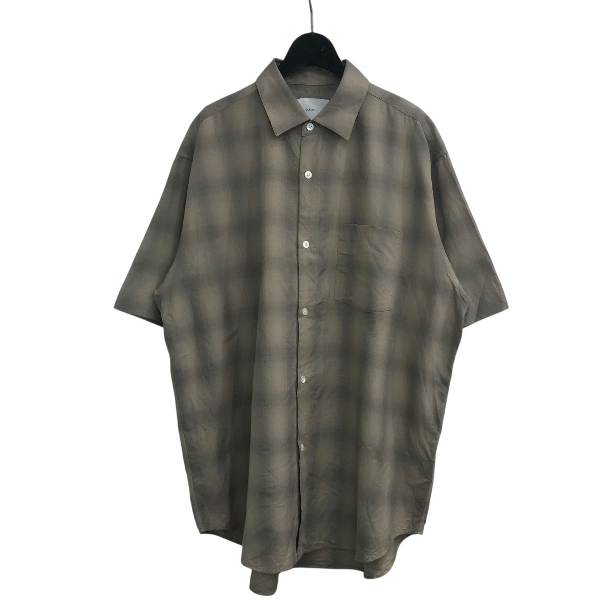 ssstein オンブレー チェックシャツ ダークグレー ssstein(シュタイン) 25SS「C R CHECK OVERSIZED SS SHIRT