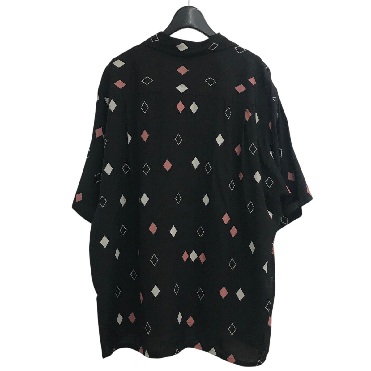 WACKOMARIA アロハシャツ ダイヤモンドパターン 半袖 黒 WACKO MARIA(ワコマリア) 24AW「DIAMOND HAWAIIAN SHIRT