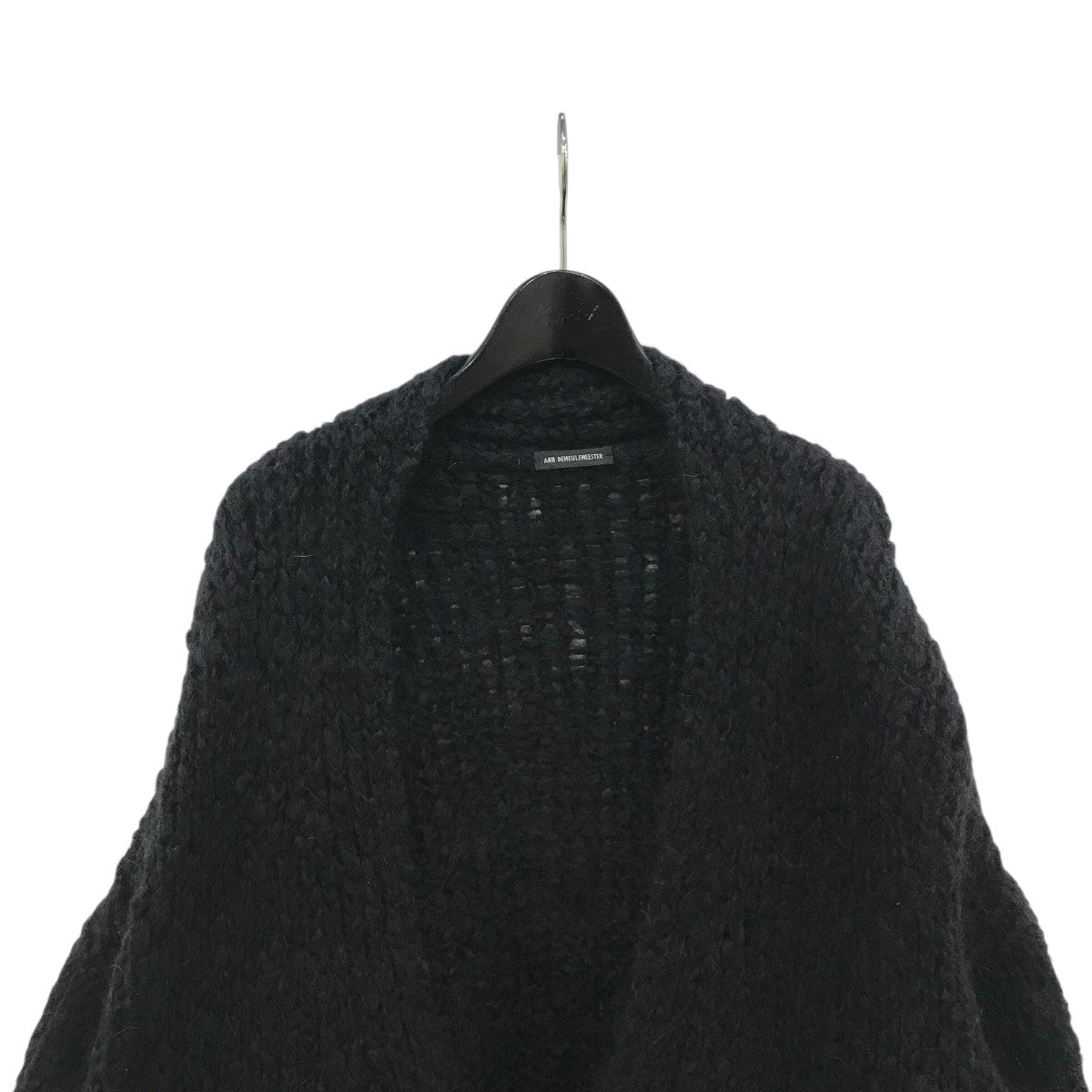 ANN DEMEULEMEESTER ブラックカーディガン 34 ANN DEMEULEMEESTER カーディガン 34サイズ 黒