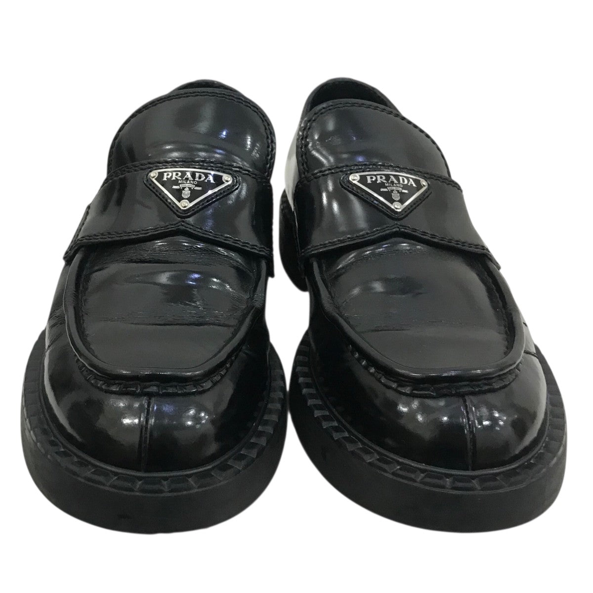 PRADA(プラダ) チョコレートブラッシュドレザーローファー