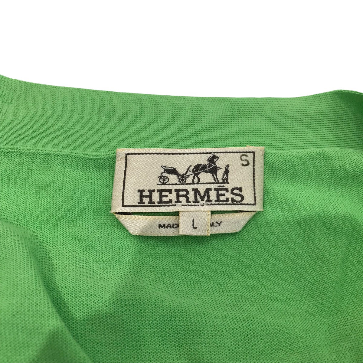 HERMES ミントグリーン ジップアップカーディガン HERMES ミントグリーン ジップアップカーディガン