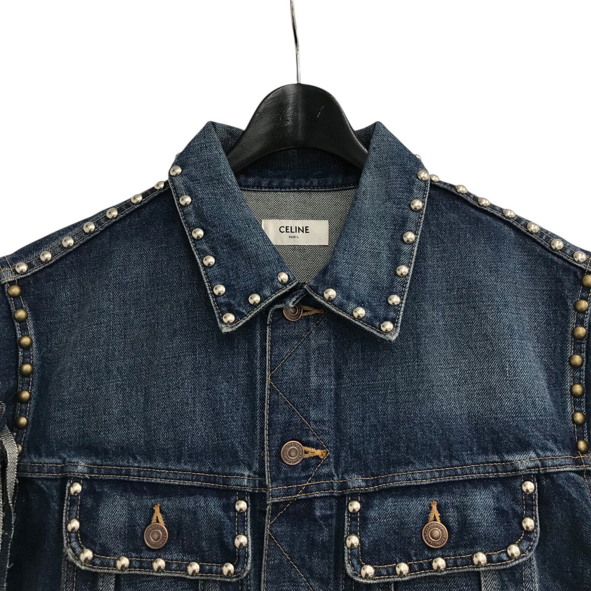 CELINE(セリーヌ) スタッズフリンジデニムベスト2Q571365M 2Q571365M