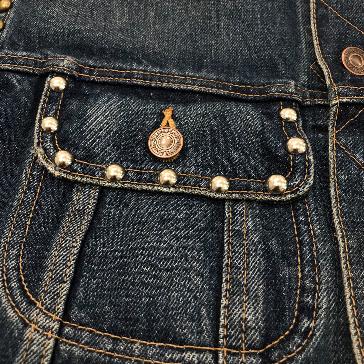 CELINE(セリーヌ) スタッズフリンジデニムベスト2Q571365M 2Q571365M