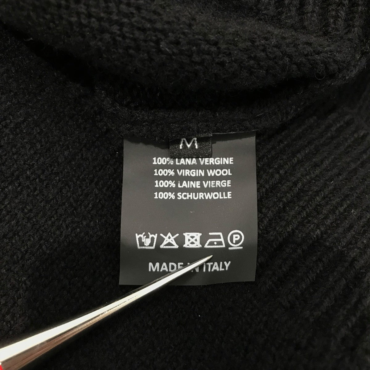 今だけ割引！ RAF BY RAF SIMONS パッチニット　タートルネック RAF SIMONS×PHILIPPE VANDENBERG パッチニット ブラック サイズ