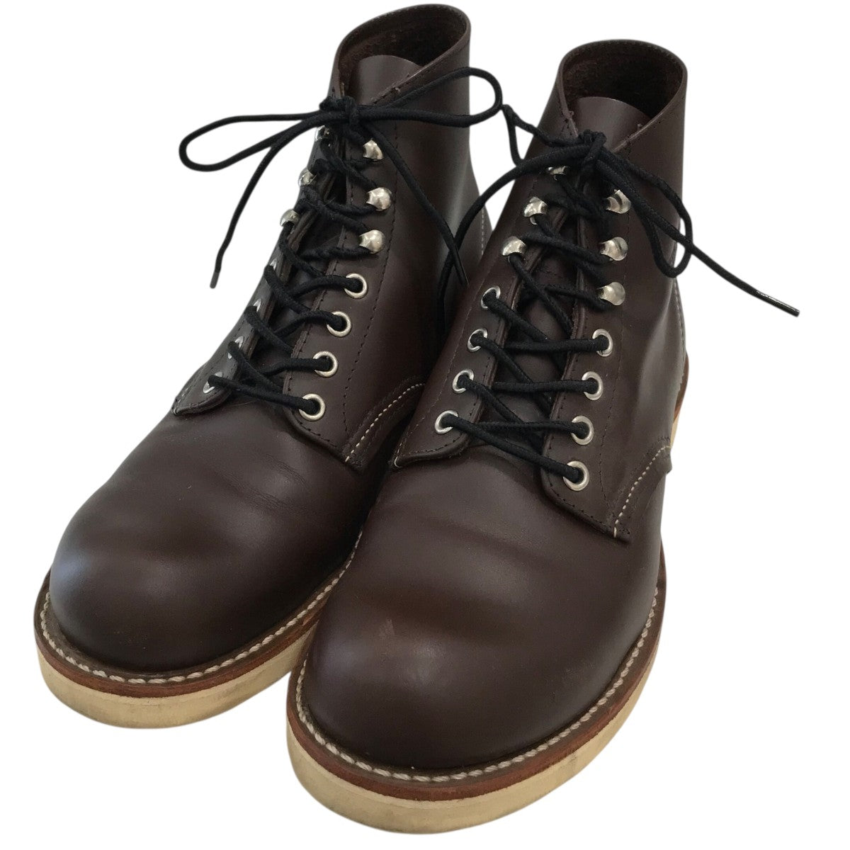 RED WING(レッドウィング) 半円犬タグミドルカットレザーブーツ レッド
