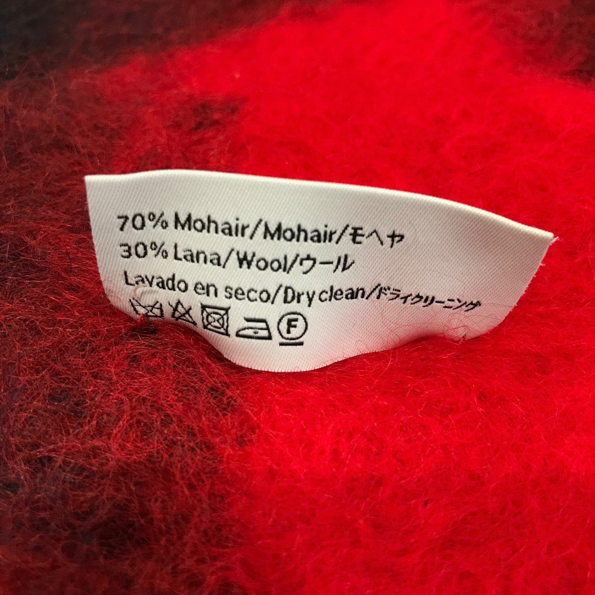 LOEWE(ロエベ) チェックモヘアマフラー レッド×ブラック｜【公式