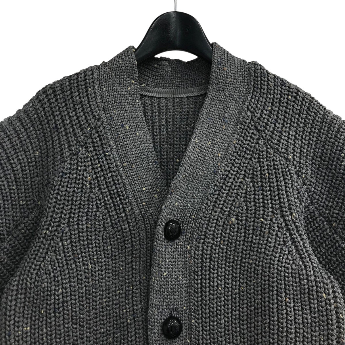 サイズ2 sacai 裾切り替えウールカーディガン グレー サカイ 裾切り替え ドローコード  sacai サカイ 25-03596M ｸﾞﾚｰ Nep Yarn Knit Cardigan