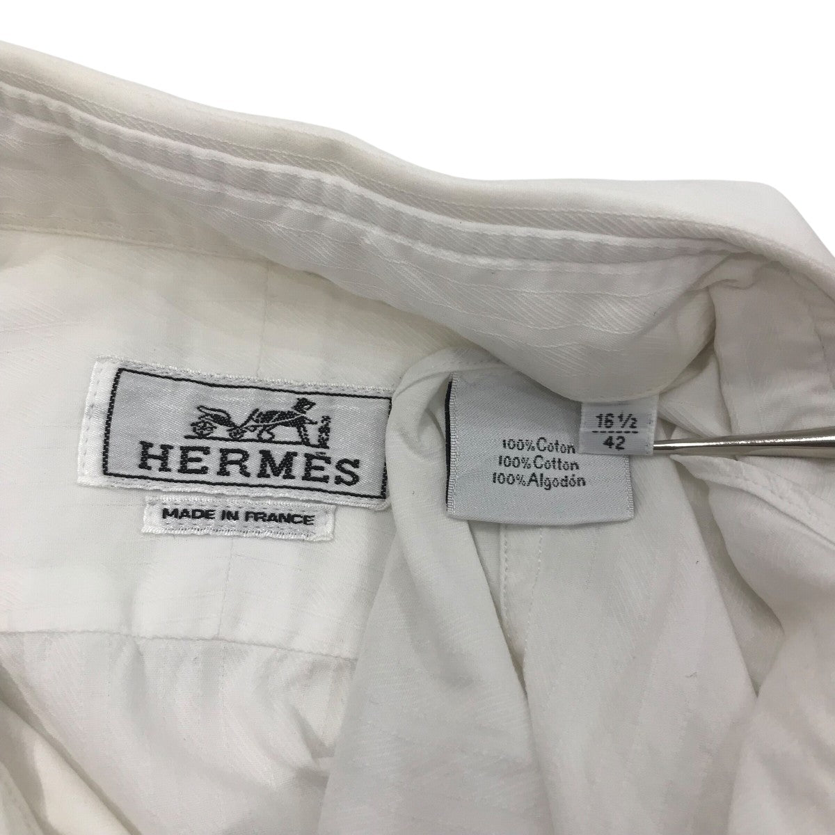 HERMES(エルメス) 長袖シャツ ホワイト サイズ 42｜【公式