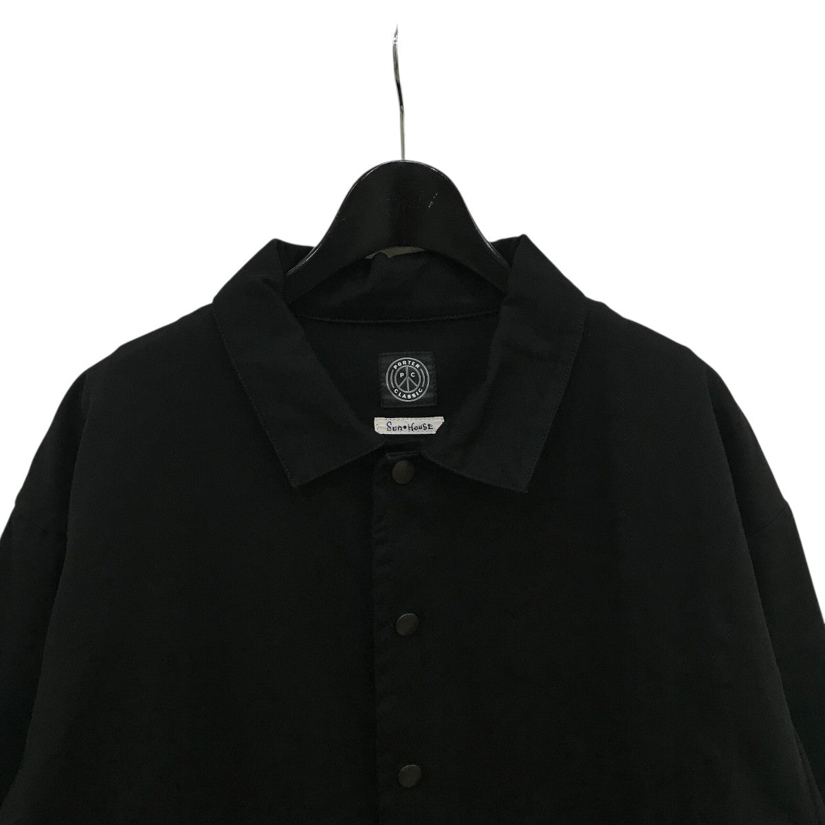 PORTER CLASSIC｜CHINO SHIRT COAT/ブラック ポータークラシックの チノ シャツ コート | HUES 福岡セレクト