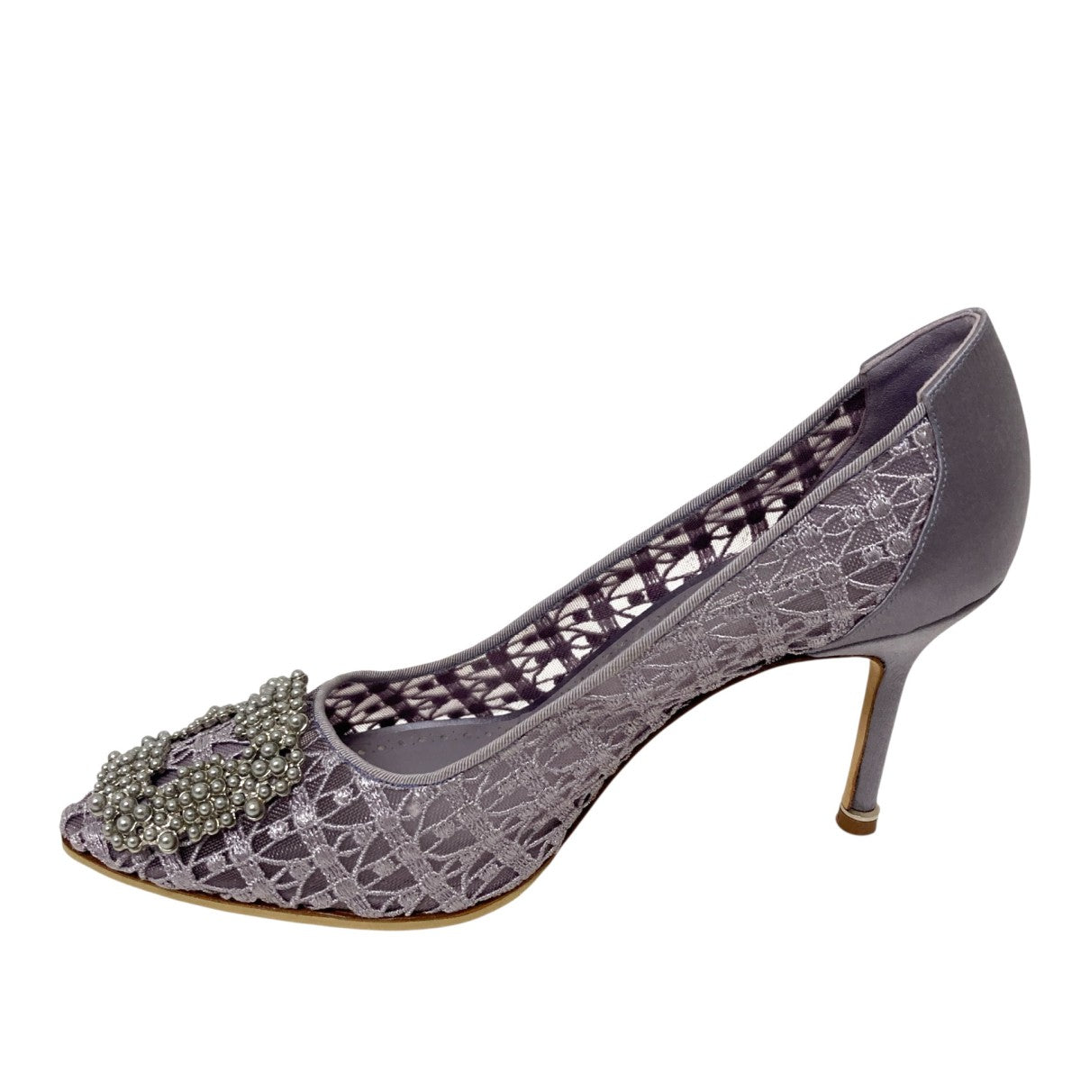 Manolo Blahnik(マノロブラニク) ハンギシ レースパンプス ラベンダー