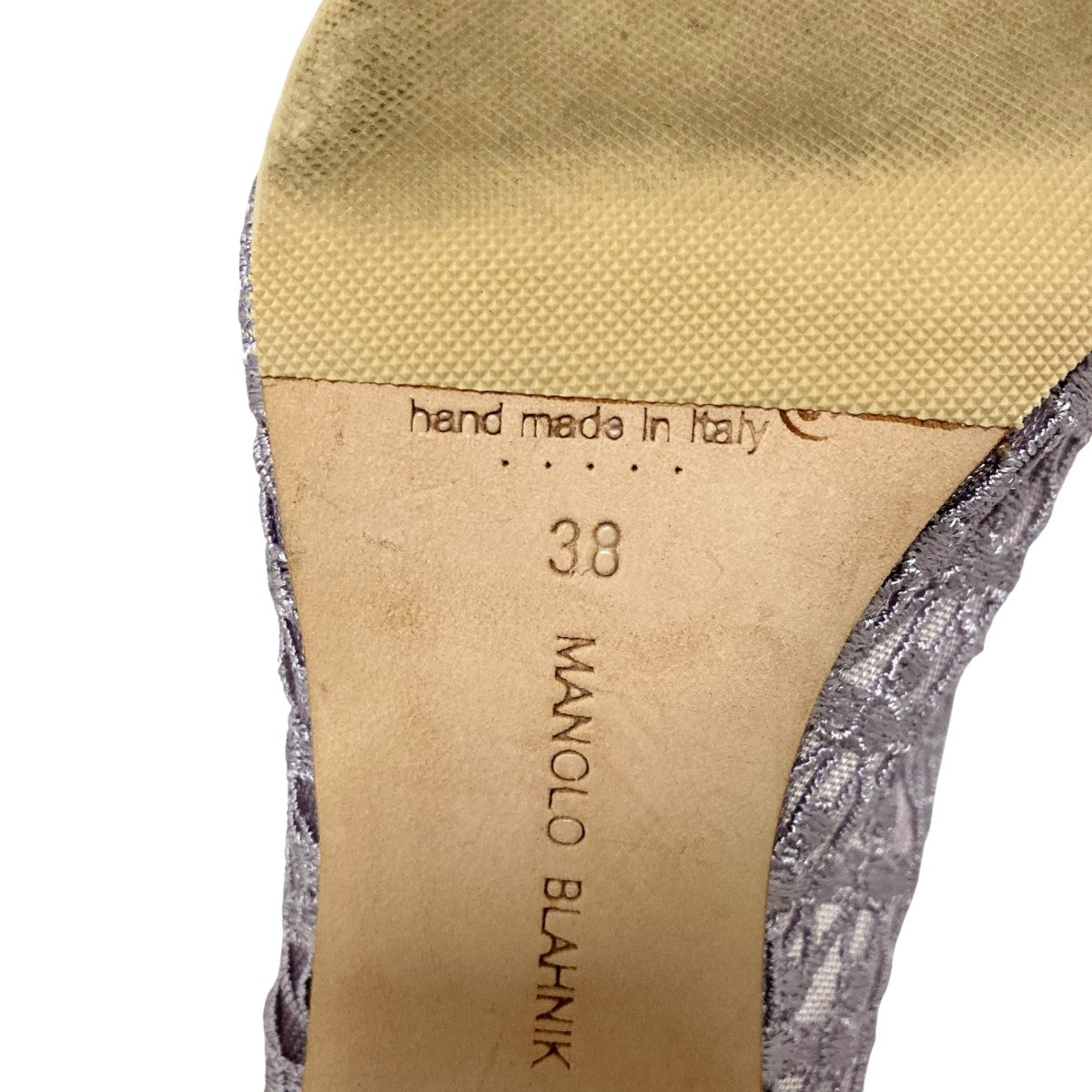 Manolo Blahnik（マノロブラニク）ハンギシレースシューズ 38サイズ Manolo Blahnik(マノロブラニク) ハンギシ レースパンプス ラベンダー