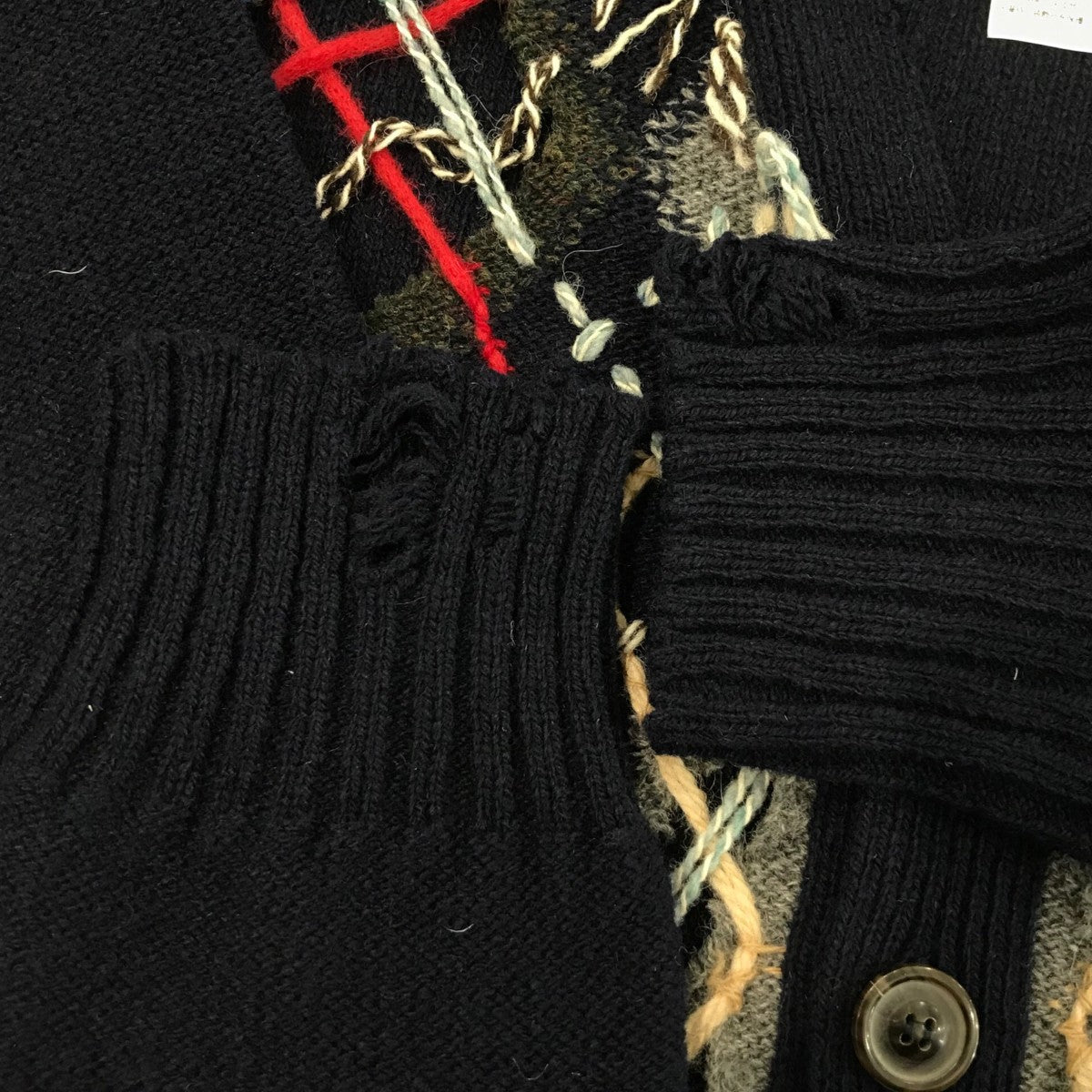 【新品】Maison Margiela アーガイル カーディガン Maison Margiela(メゾンマルジェラ) カットアウトアーガイル