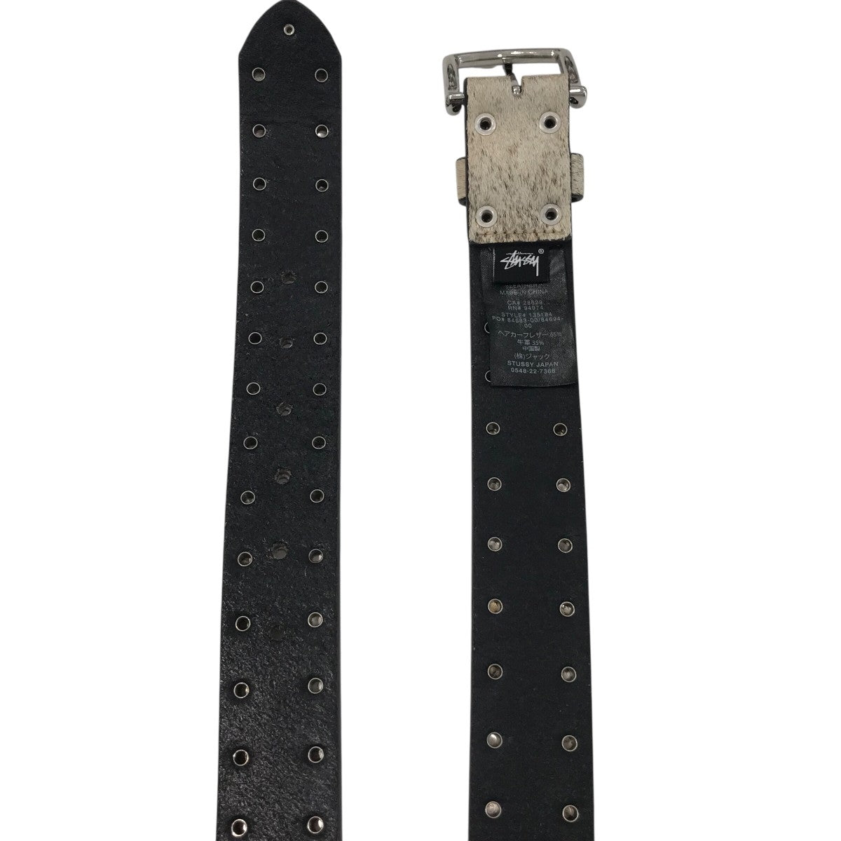 stussy(ステューシー) FW23「8 BALL STUDDED BELT」ハラコレザー