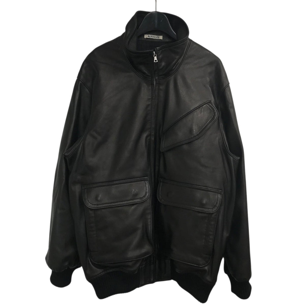 AURALEE(オーラリー) 24AW「LAMB LEATHER ZIP BLOUSON」レザーブルゾン 