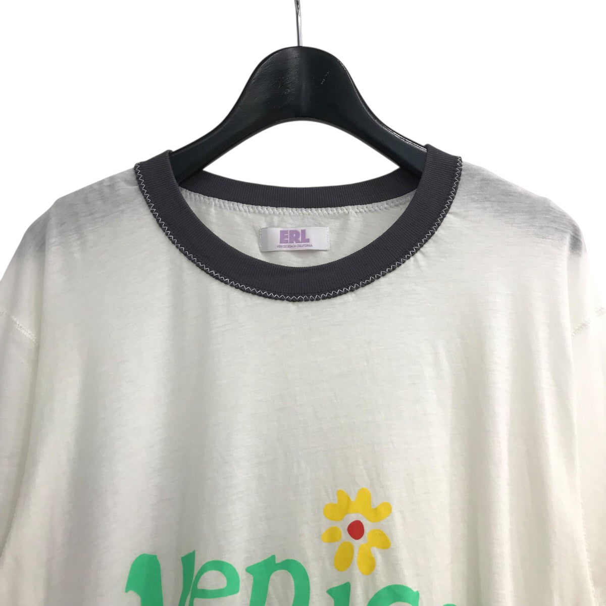 ERL(イーアールエル) VeniceリンガーTシャツ ホワイト サイズ L