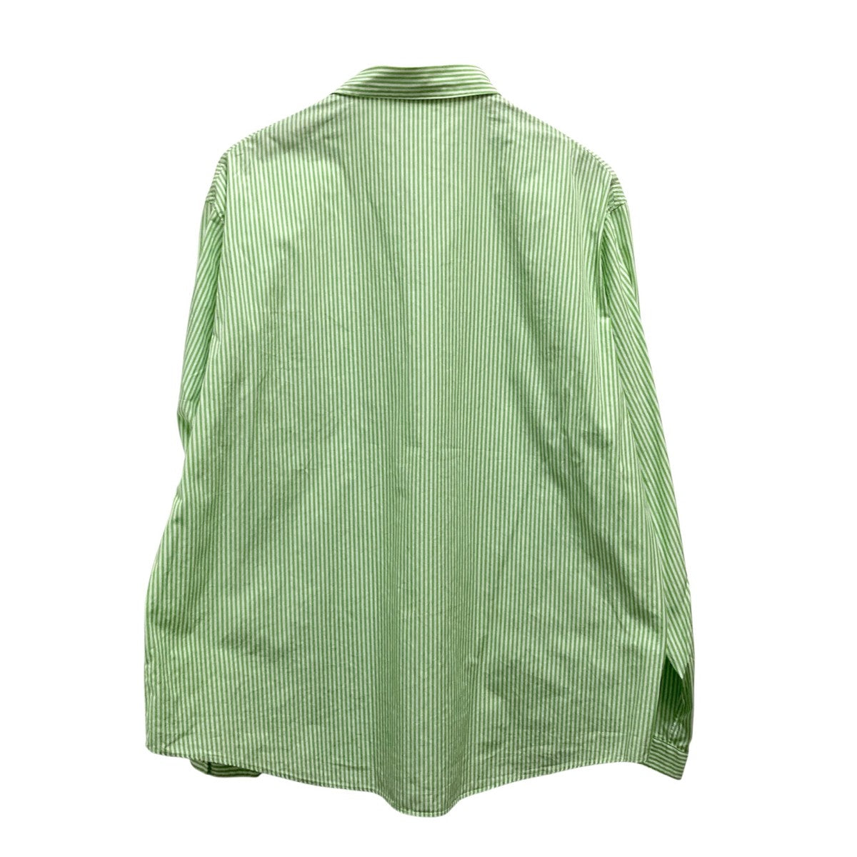 DIGAWEL(ディガウェル) ストライプ長袖シャツ ホワイト×グリーン