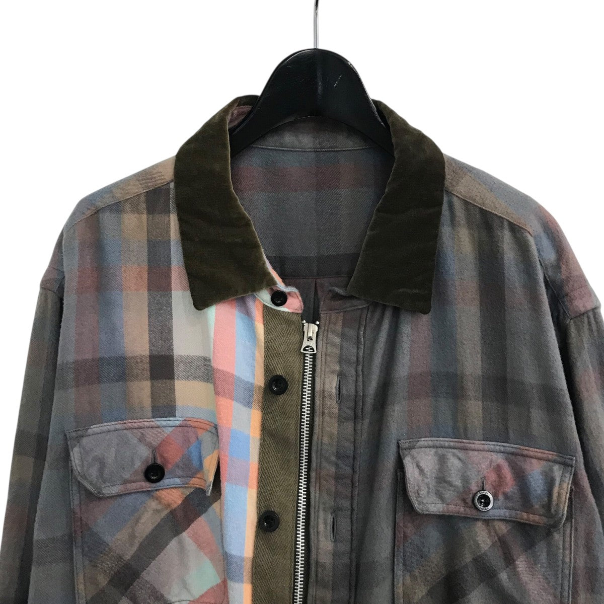 sacai(サカイ) ジップアップフランネルシャツ2202838M 2202838M