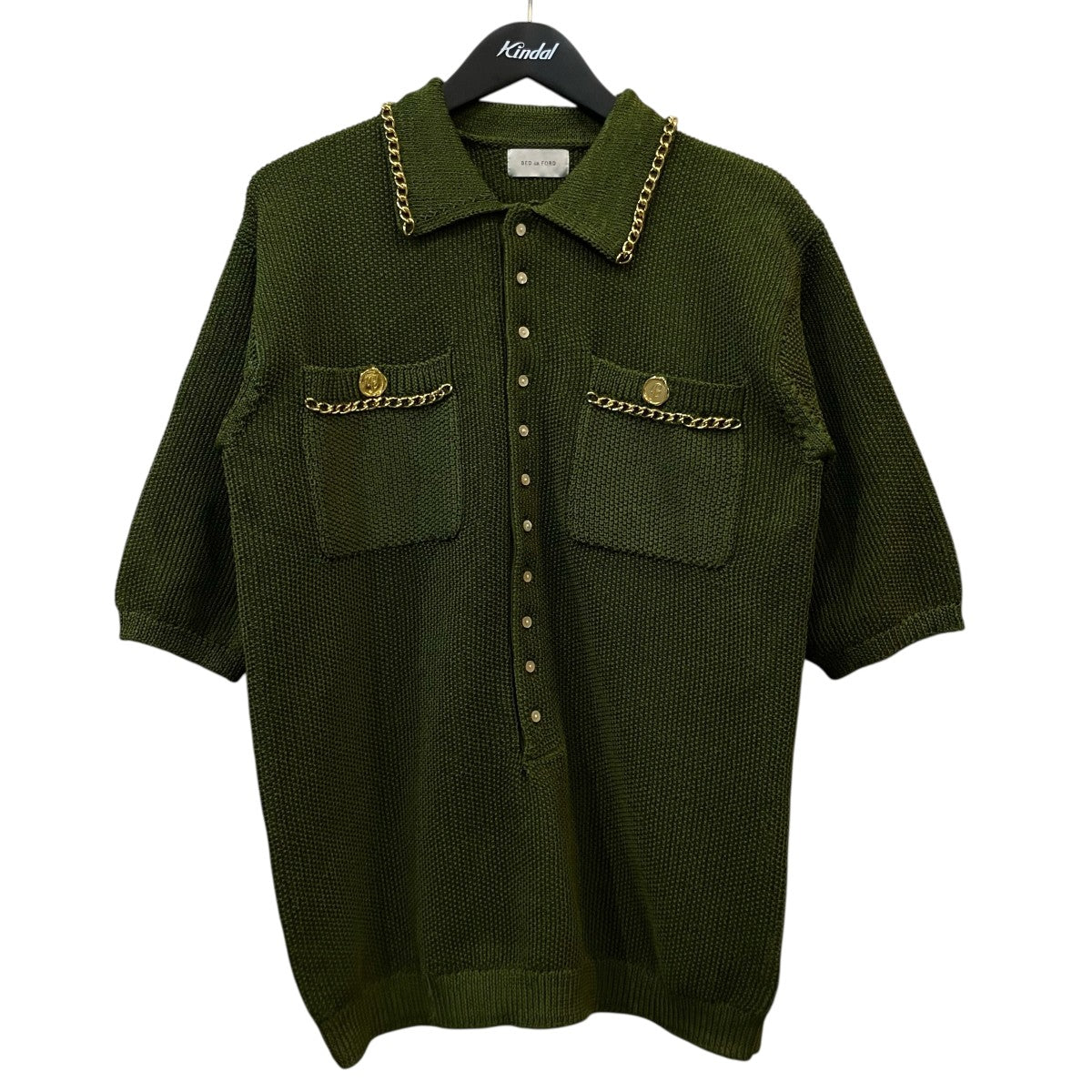 BED J．W． FORD 25SS「Chain Polo Sweater」チェーンニットポロシャツ25SS B KT03 古着・中古-1枚目のアイテム画像