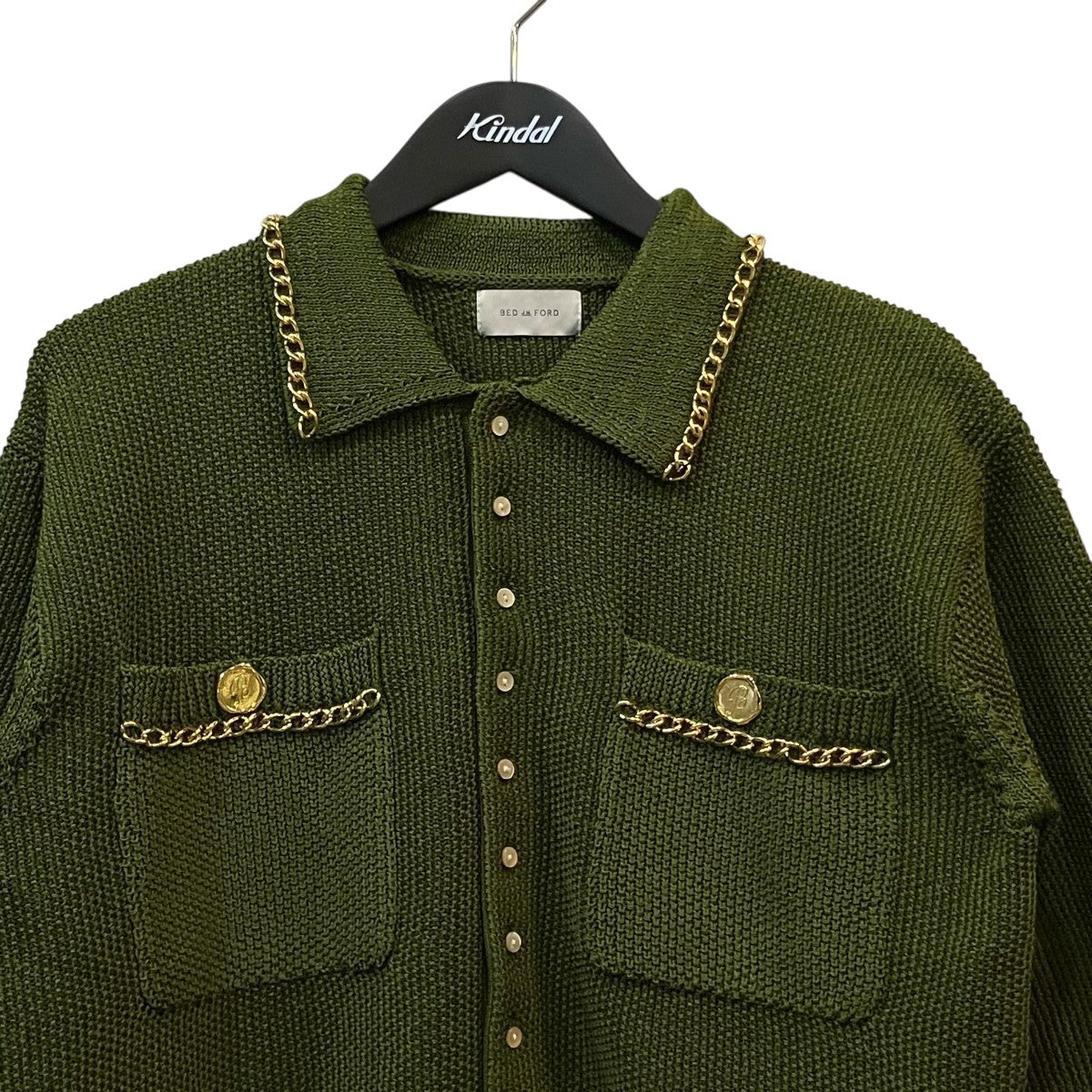 BED J．W． FORD 25SS「Chain Polo Sweater」チェーンニットポロシャツ25SS B KT03 古着・中古-3枚目のアイテム画像