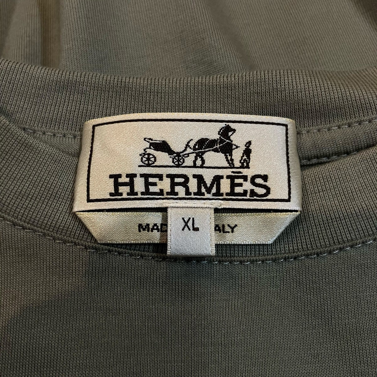 HERMES 24SSレザーパッチTシャツ 古着・中古-5枚目のアイテム画像