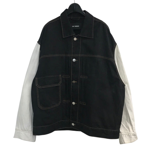 RAF SIMONS(ラフシモンズ) デニムジャケット ブラック×ホワイト サイズ