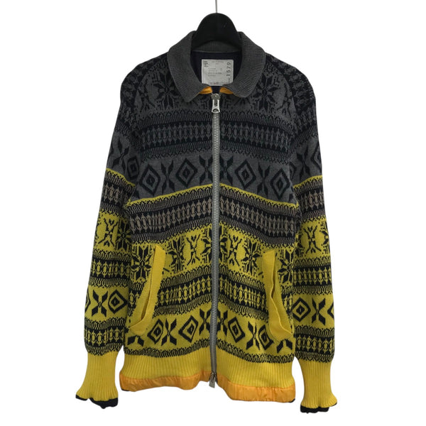 sacai(サカイ) ノルディック柄ジップアップニットブルゾン18 01579M 18