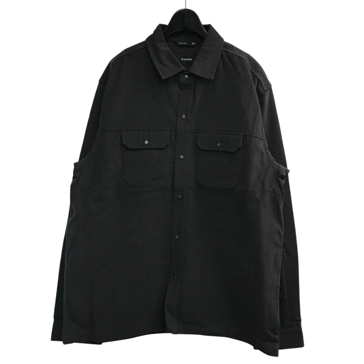 「Emerized Twill Charcoal」ポケット長袖シャツHVN SH0136
