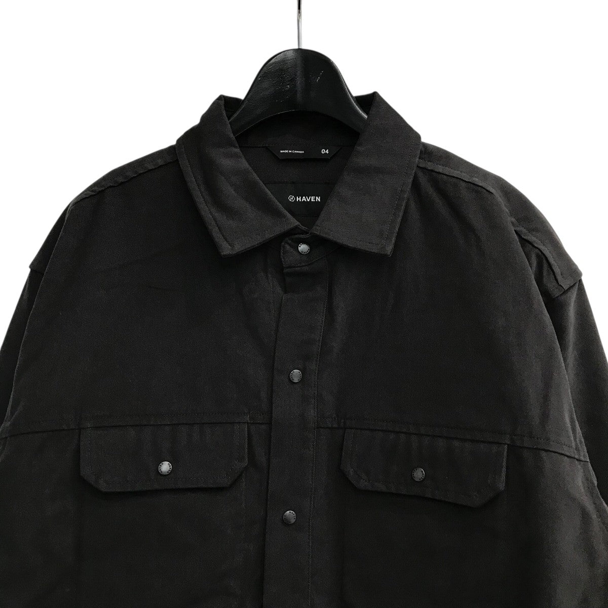 「Emerized Twill Charcoal」ポケット長袖シャツHVN SH0136